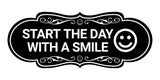 Designer Start the Day With a Smile Wall or Door Sign