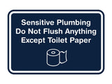 Classic Framed Sensitive Plumbing Do Not Flush Anything Except Toilet Paper Wall or Door Sign