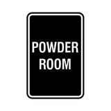 Signs ByLITA Portrait Round Powder Room Sign with Adhesive Tape, Mounts On Any Surface, Weather Resistant, Indoor/Outdoor Use