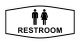 White Fancy Unisex Restroom Sign