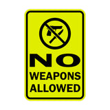 Portrait Round No Weapons Allowed Sign