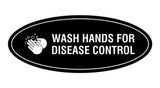 Oval Wash Hands For Disease Control Sign