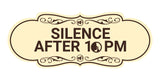 Designer Silence after 10pm Wall or Door Sign