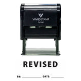Revised By Date Self Inking Rubber Stamp