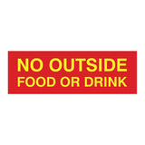 Basic No Outside Food or Drink Door / Wall Sign