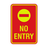 Portrait Round No Entry Sign
