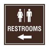 Signs ByLITA Square Restrooms left arrow Sign