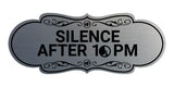 Designer Silence after 10pm Wall or Door Sign