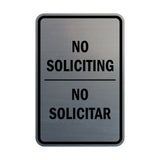 Portrait Round No Soliciting No Solicitar Sign