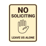 Portrait Round No Soliciting Leave Us Alone Wall or Door Sign