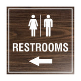 Signs ByLITA Square Restrooms left arrow Sign