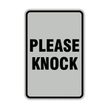 Portrait Round Please Knock Sign