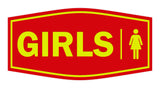 Signs ByLITA Fancy Girls (female bathroom icon) Sign with Adhesive Tape, Mounts On Any Surface, Weather Resistant, Indoor/Outdoor Use