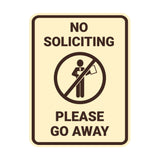 Portrait Round No Soliciting Please Go Away Wall or Door Sign