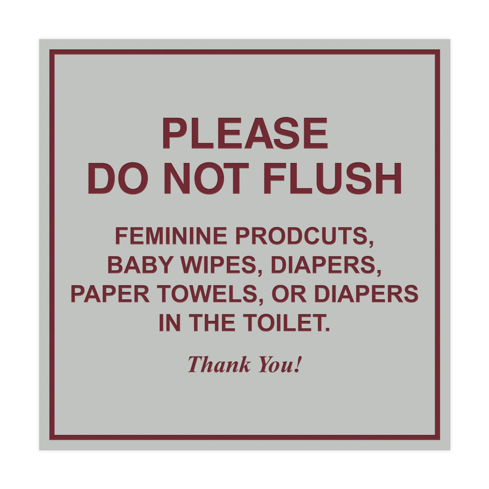 Signs ByLITA Square please do not flush etiquette Sign
