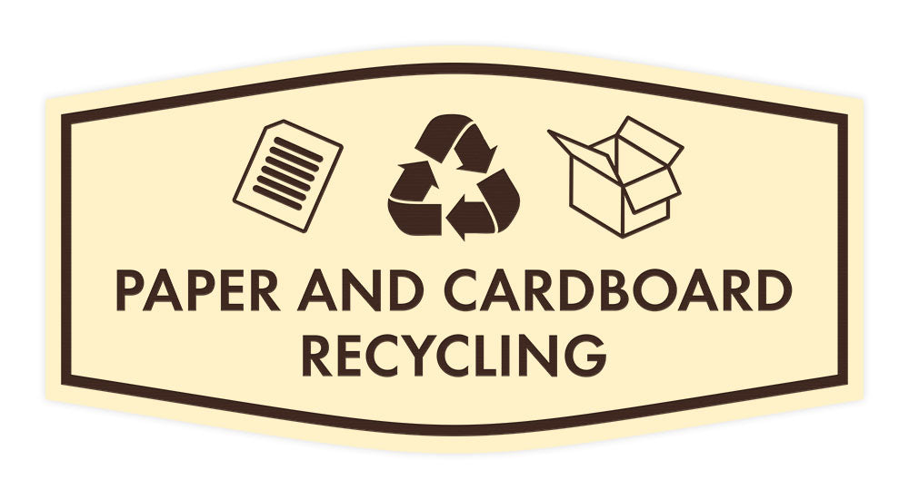 Fancy Paper and Cardboard Recycling Wall or Door Sign