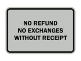 Signs ByLITA Classic Framed No Refund No Exchanges Without Receipt Sign