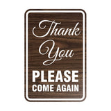 Signs ByLITA Portrait Round thank you please come again Sign