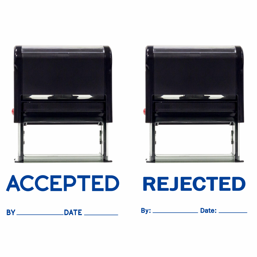 ACCEPTED / REJECTED By Date Self Inking Rubber Stamp - 2 PACK