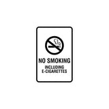 Signs ByLITA Portrait Round No Smoking Including E-Cigarettes Sign with Adhesive Tape, Mounts On Any Surface, Weather Resistant, Indoor/Outdoor Use