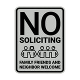 Portrait Round No Soliciting Family Friends and Neighbor Welcome Wall or Door Sign