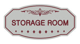 Light Grey / Burgundy Victorian Storage Room Sign