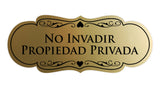 Signs ByLITA Designer Spanish No invadir propiedad privada Sign