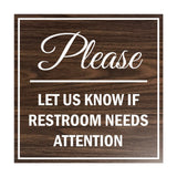 Signs ByLITA Square Please Let Us Know If Restroom Needs Attention Sign