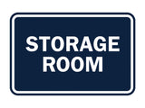 Navy Blue / White Signs ByLITA Classic Framed Storage Room Sign
