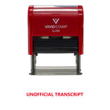 Red Unofficial Transcript Self Inking Rubber Stamp