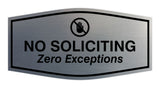 Fancy No Soliciting Zero Exceptions Wall or Door Sign