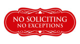 Signs ByLITA Designer No Soliciting No Exceptions Sign