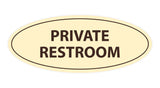 Oval Private Restroom Sign