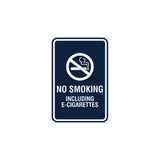 Signs ByLITA Portrait Round No Smoking Including E-Cigarettes Sign with Adhesive Tape, Mounts On Any Surface, Weather Resistant, Indoor/Outdoor Use