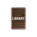 Portrait Round Library Sign with Adhesive Tape, Mounts On Any Surface, Weather Resistant