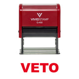 Red VETO Self Inking Rubber Stamp