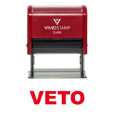 Red VETO Self Inking Rubber Stamp