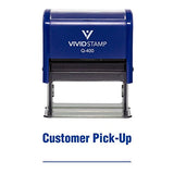 Blue Customer Pick-Up Self Inking Rubber Stamp