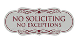 Signs ByLITA Designer No Soliciting No Exceptions Sign