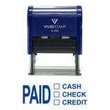 Paid Cash Check Credit Self Inking Rubber Stamp