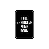 Portrait Round Fire Sprinkler Pump Room Sign with Adhesive Tape, Mounts On Any Surface, Weather Resistant