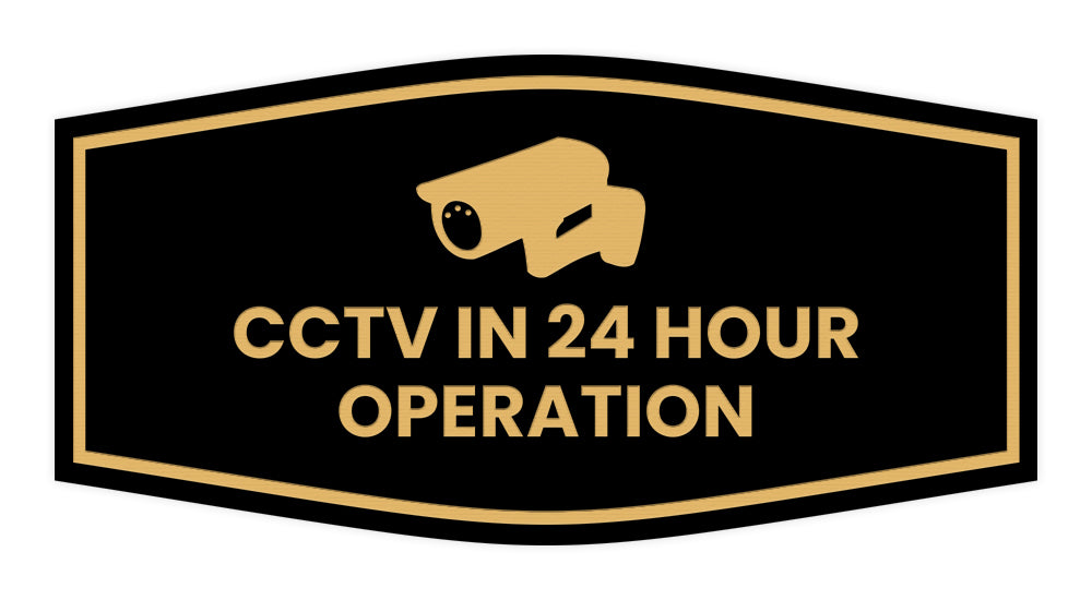 Fancy CCTV in 24 Hour Operation Wall or Door Sign