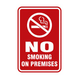 Portrait Round No Smoking On Premises Sign