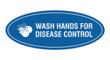 Oval Wash Hands For Disease Control Sign