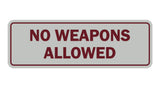 Standard No Weapons Allowed Sign