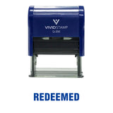 Blue REDEEMED Self Inking Rubber Stamp