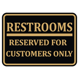 Restrooms Reserved For Customers Only Wall Door Sign