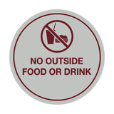 Signs ByLITA Circle No Outside Food Or Drink Sign
