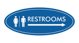 Signs ByLITA Oval Restrooms Right Arrow Sign