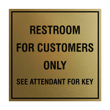Square Restroom For Customers Sign with Adhesive Tape, Mounts On Any Surface, Weather Resistant